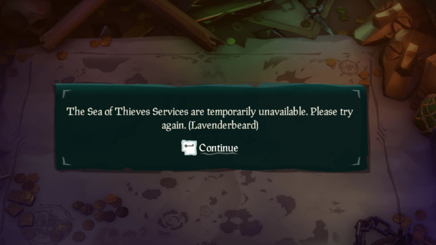 Services non disponibles pour Sea of ​​Thieves.