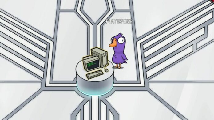 A Goose Near a Computer in Goose Goose Duck.