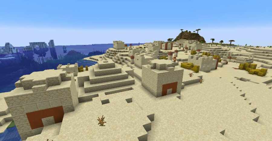 Un temple du désert enfoui dans Minecraft.