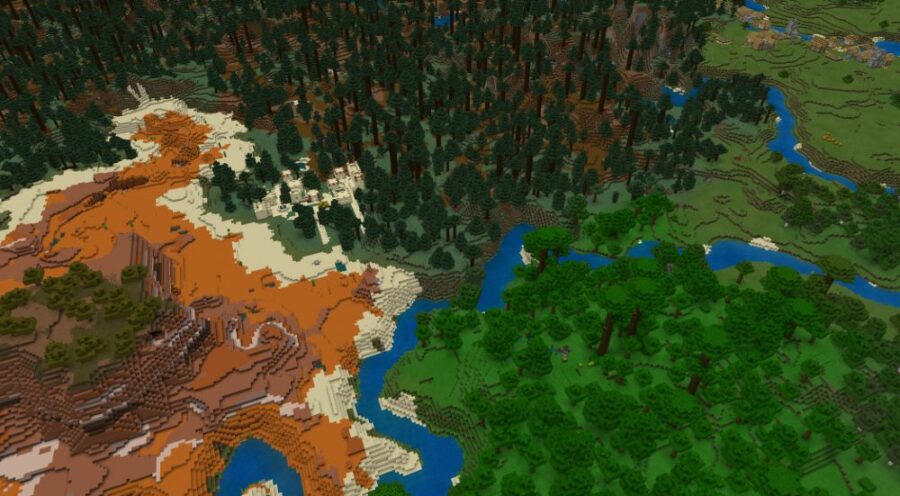 De nombreux biomes rares touchant dans Minecraft