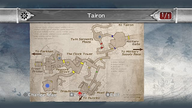 Carte de la zone de la porte militaire de Tairon. 