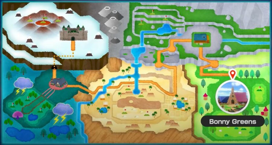 La carte dans Mario Golf Super Rush.