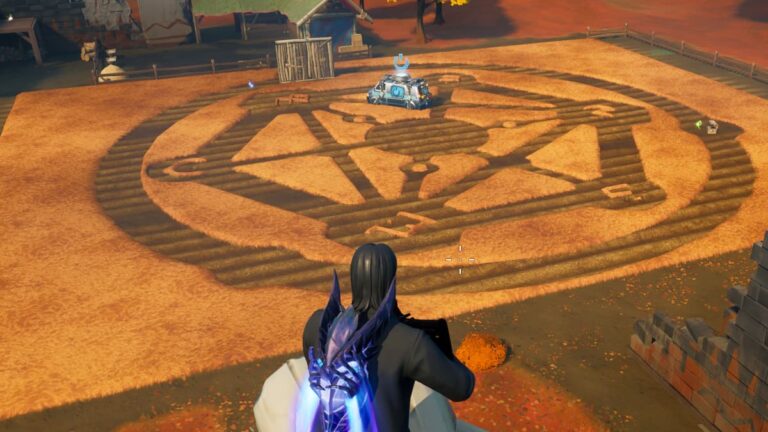 A crop circle in Fortnite.