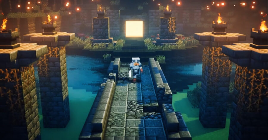 Capture d'écran de la bande-annonce du gameplay de Minecraft Dungeons
