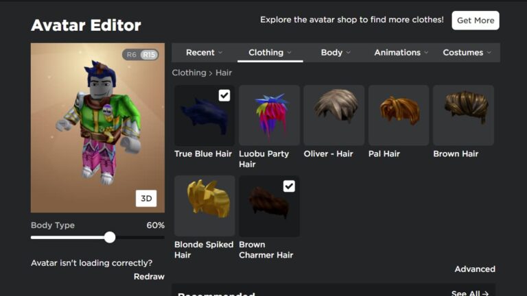 Comment mettre deux cheveux sur Roblox