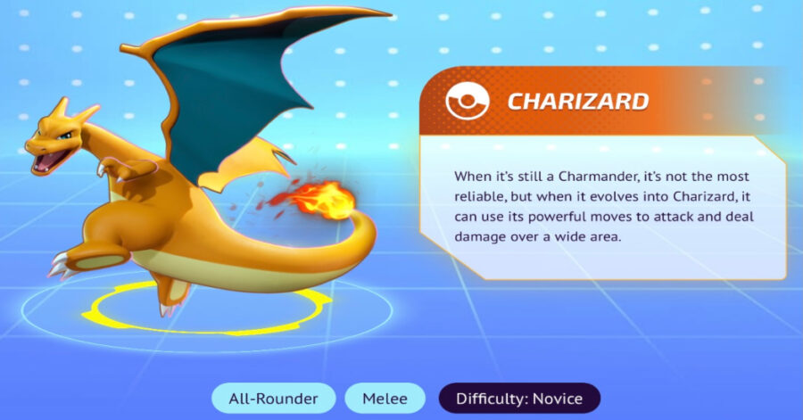 Capture d'écran des personnages de Pokémon Unite