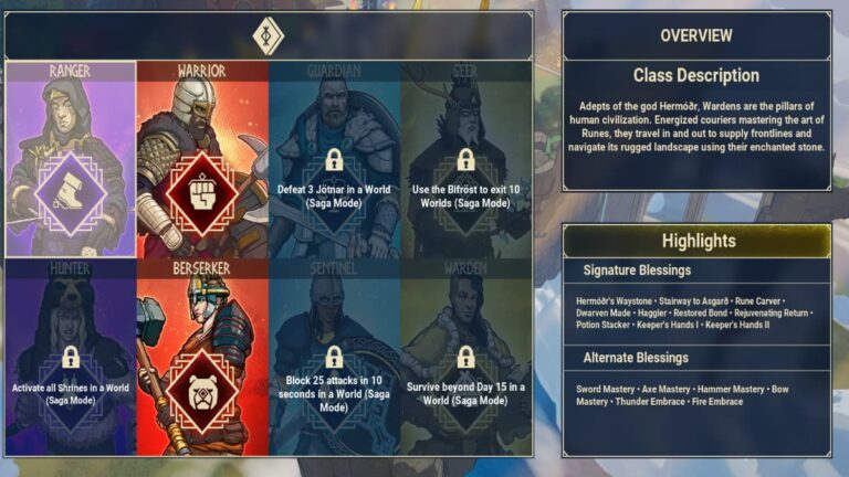 Comment débloquer toutes les classes de Tribes of Midgard ?