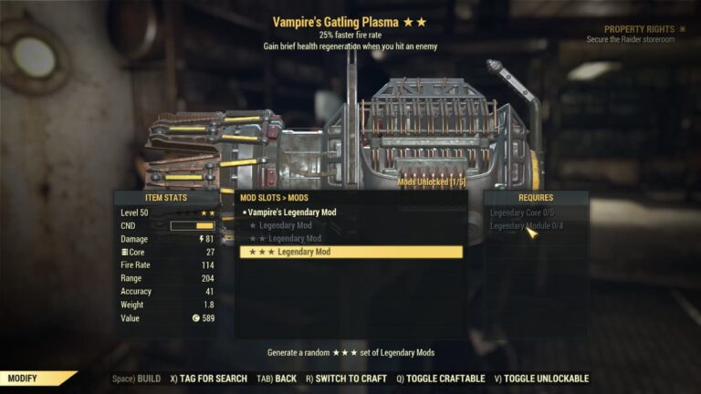 Que sont les mods légendaires et comment les utiliser dans Fallout 76 ?