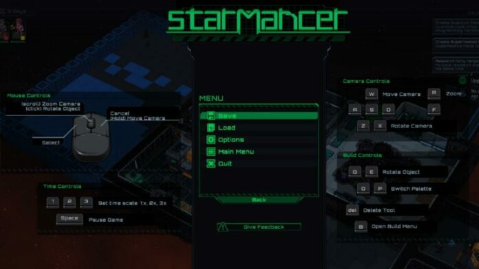 Game Menu in Starmancer