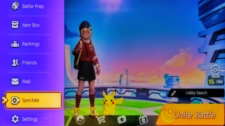 Screenshot of Pokemon Unite gameplay