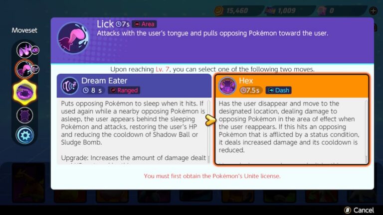 Pokemon Unite Gengar Hex Bug