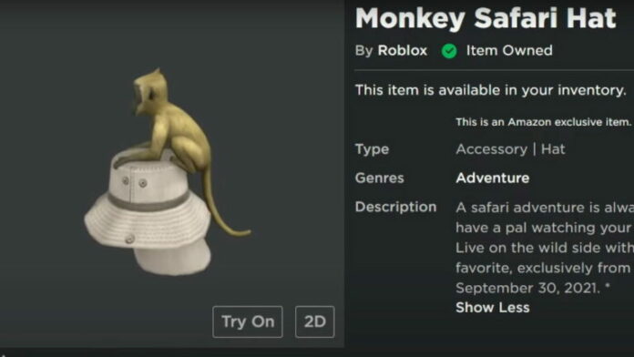 Comment obtenir le chapeau Monkey Safari sur Roblox PC
