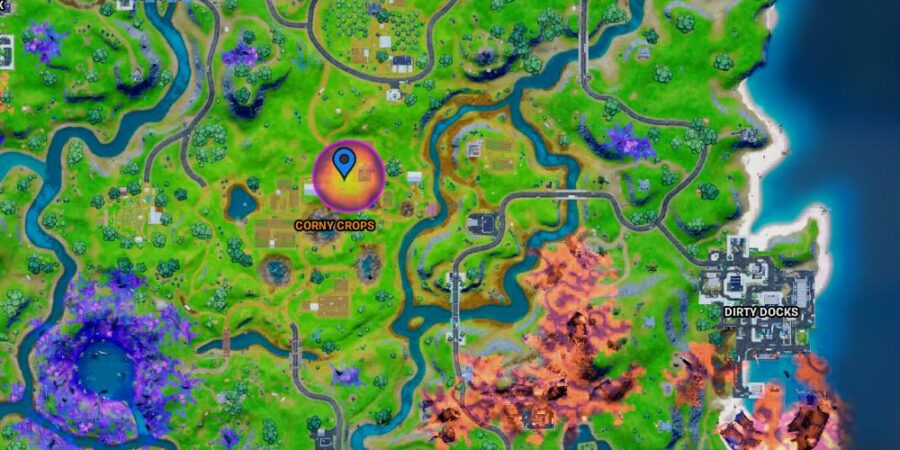 L'indicateur d'anomalie latérale sur la carte Fortnite.