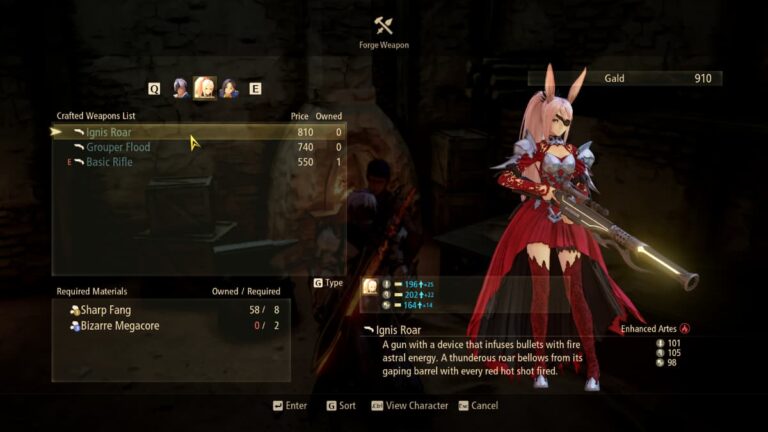 Comment fabriquer des armes dans Tales of Arise ?