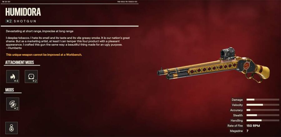 humidora fusil de chasse unique dans far cry 6