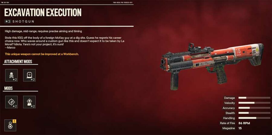 Exécution d'excavation fusil de chasse unique dans Far Cry 6