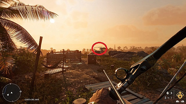 Capture d'écran de l'emplacement d'El Aguila dans le jeu.