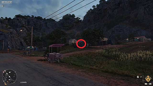 Capture d'écran de l'emplacement d'Acero dans le jeu.