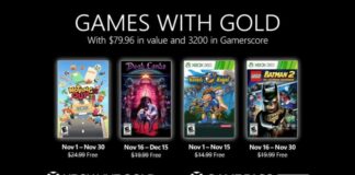 Xbox Games with Gold dévoilé pour novembre
