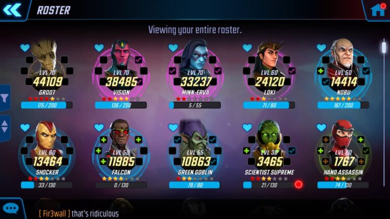 Comment monter de niveau rapidement dans Marvel Strike Force