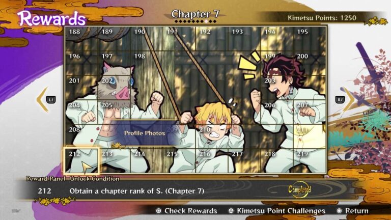 Demon Slayer: Hinokami Chronicles Chapitre 7 Guide du panneau de récompense