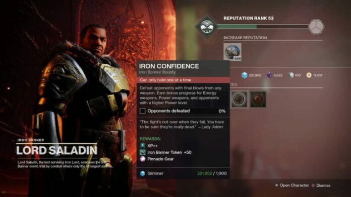 Comment compléter rapidement la prime Iron Confidence dans Destiny 2
