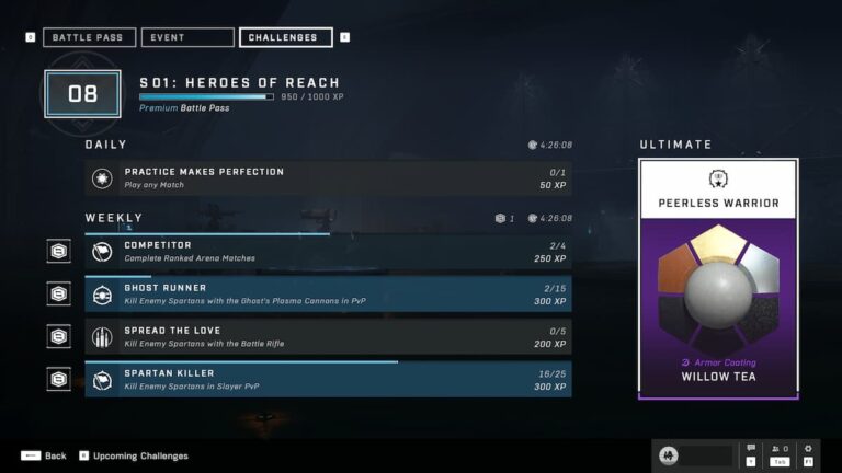 Comment terminer le défi Peerless Warrior dans Halo Infinite Multiplayer — Willow Tea Armor