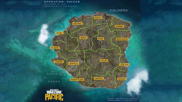 Call of Duty Warzone Pacific Caldera – Carte complète et emplacements