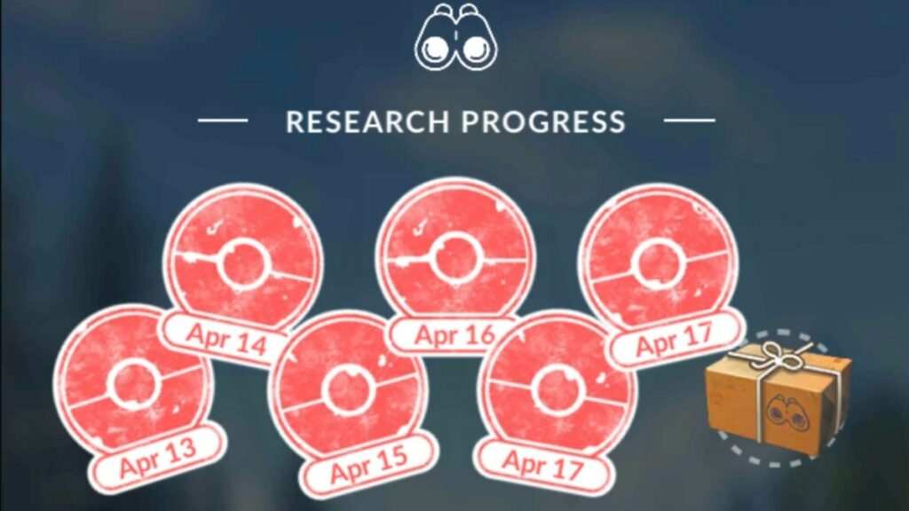Progrès de la recherche sur le terrain dans Pokemon Go.