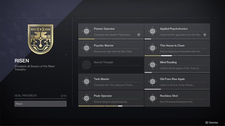 Comment obtenir le titre Risen dans Destiny 2 – Season of the Risen Triumphs Guide