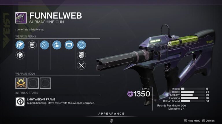 Destiny 2: Funnelweb god rolls – Meilleurs avantages pour PVP et PVE