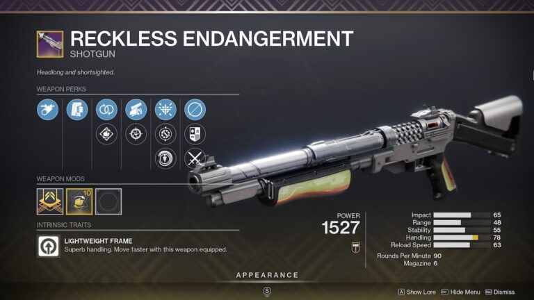 Destiny 2 – Comment acquérir Reckless Endangerment