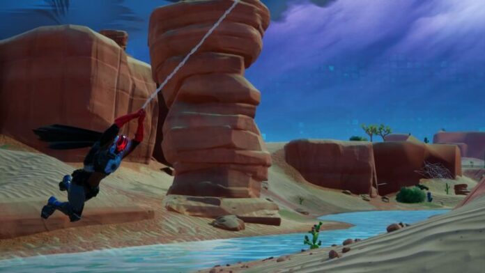 Où utiliser les Web-Shooters de Spider-Man pour se balancer sous une arche à Desert Arch, Big Bridge ou Covered Bridge à Fortnite
