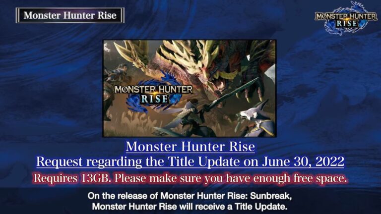 Le patch Monster Hunter Rise 13 Go annoncé pour l'équilibre des armes et plus