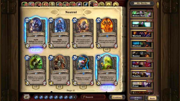 Comment mettre à niveau des cartes en or dans Hearthstone