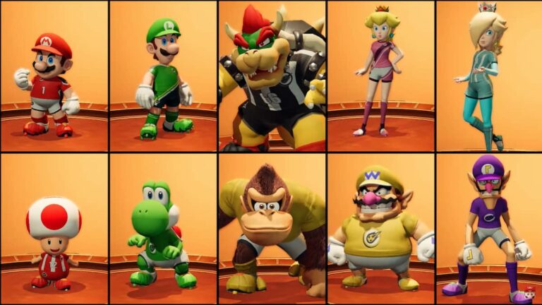 Tous les personnages de Mario Strikers: Battle League