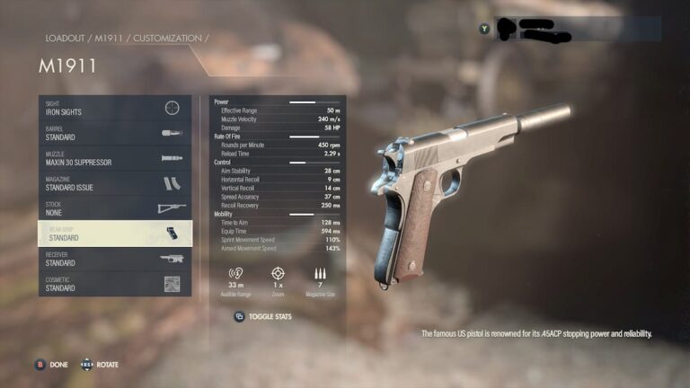 Meilleur chargement de pistolet dans Sniper Elite 5