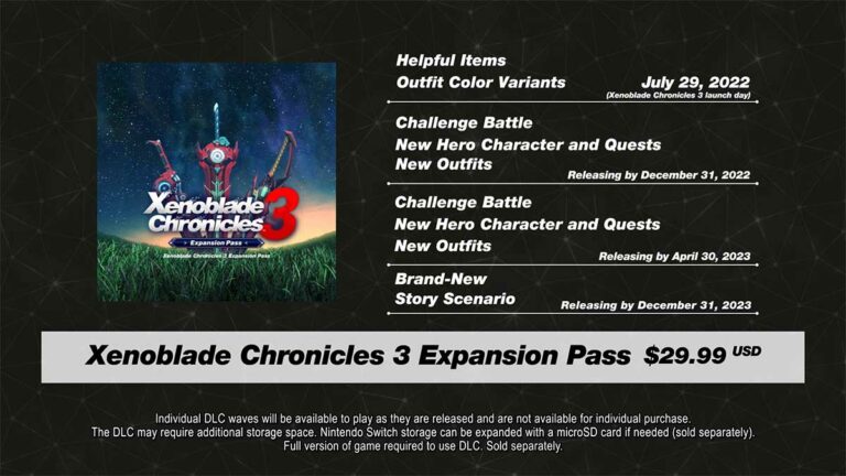 Tout ce qui est inclus dans le pass d'extension Xenoblade Chronicles 3