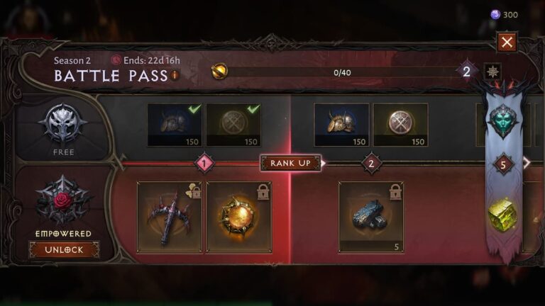 Diablo Immortal Battle Pass Saison 2 - Toutes les récompenses et tous les niveaux