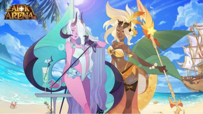 AFK Arena heroines on the beach