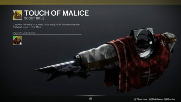 Comment obtenir Touch of Malice dans Destiny 2
