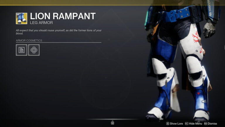 Destiny 2 – Comment obtenir une armure de jambe de Titan exotique de Lion Rampant