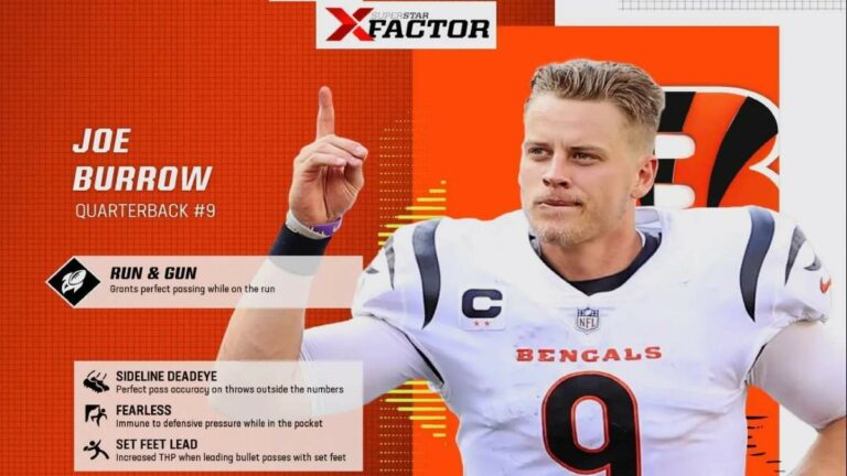 Quelle est la cote Madden 23 de Joe Burrow?