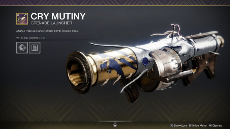 Comment obtenir Cry Mutiny dans Destiny 2