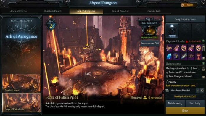 Comment débloquer Forge of Fallen Pride Abyssal Dungeon dans Lost Ark?
