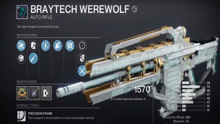 Destiny 2 – Braytech Werewolf God Roll, meilleurs avantages (PvP et PvE)