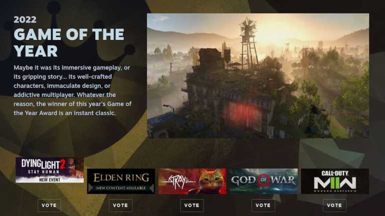 Tous les nominés pour le jeu de l'année 2022 des Steam Awards