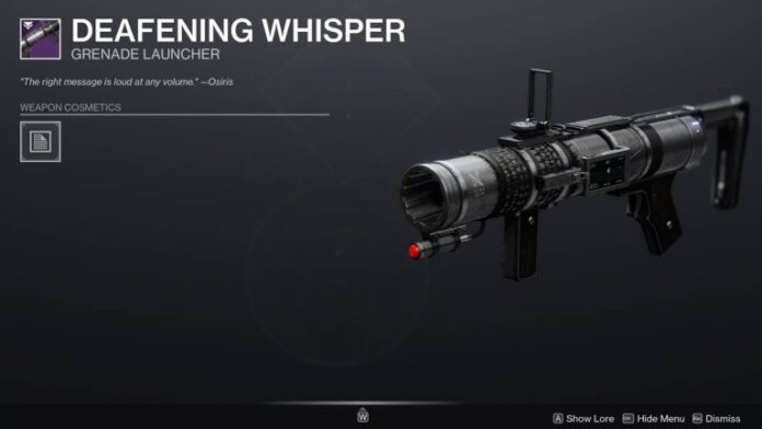 Destiny 2 Deafening Whisper - God Rolls pour PvE et PvP
