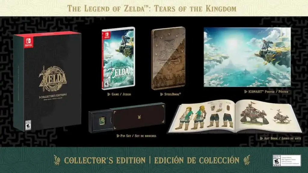 Tout ce qui est inclus dans Zelda Tears of the Kingdom Collectors Edition

