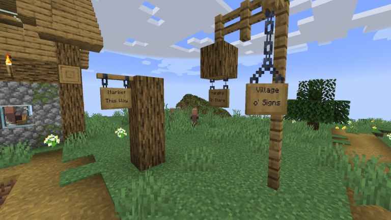 Minecraft 1.20 Dev Diary explore les panneaux suspendus, les étagères fonctionnelles, les blocs de bambou et les radeaux